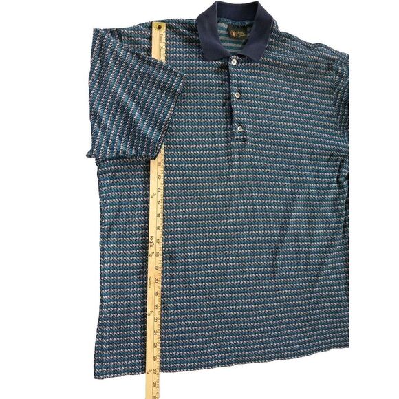 Bobby Jones Men's Large Italian Golf Polo Short Sleeve Geometric‎ Aztec Pattern - Picture 10 of 13